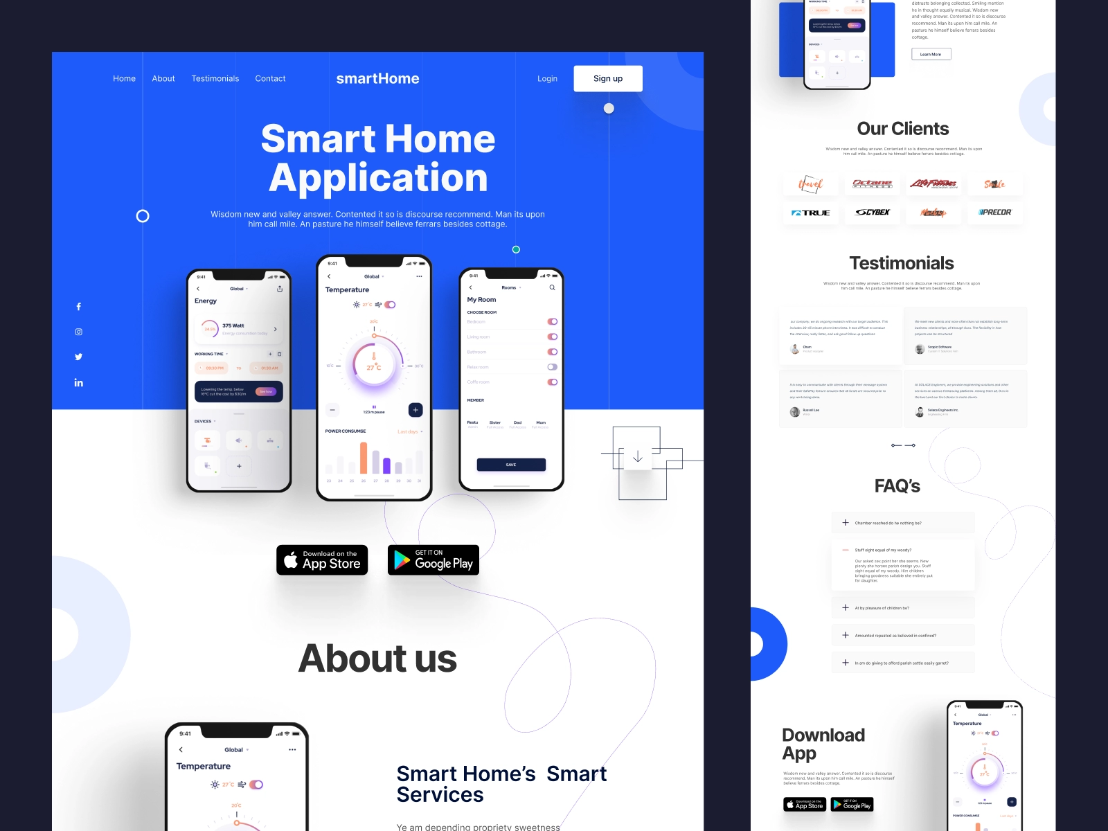 Smart Home Mobile App Landing Page - Full Page for Figma and Adobe XD - screen 4