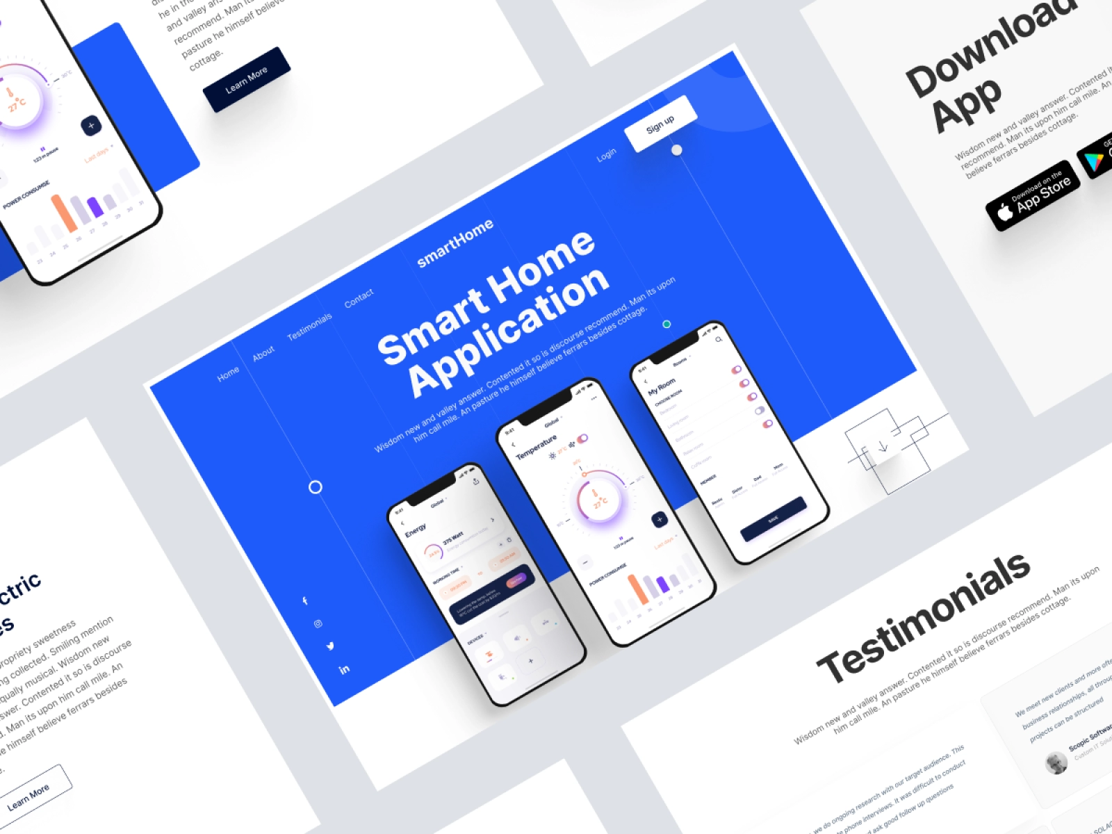 Smart Home Mobile App Landing Page - Full Page for Figma and Adobe XD - screen 6