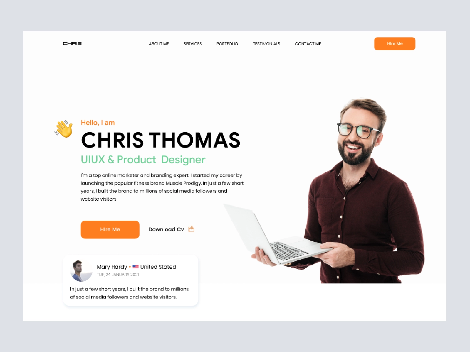 Freelancer/Agency Portfolio Website for Figma and Adobe XD - screen 2