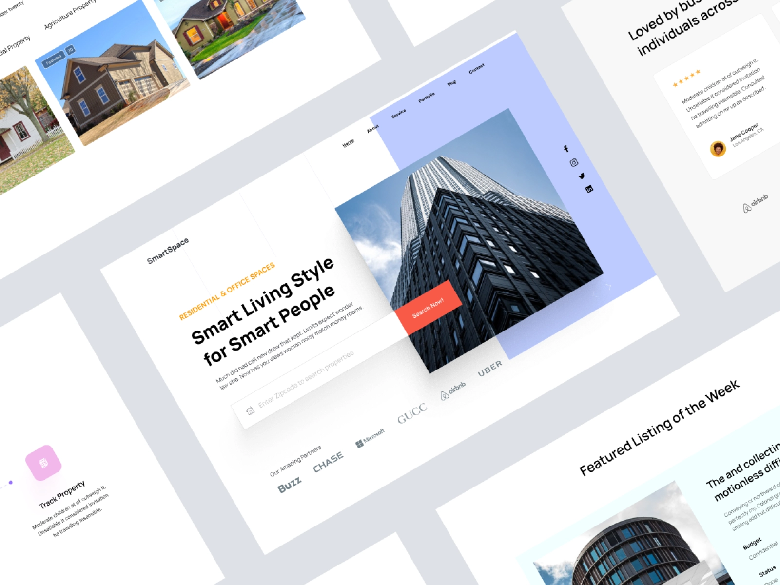 Construction Company / Real Estate Agency Website for Figma and Adobe XD - screen 1