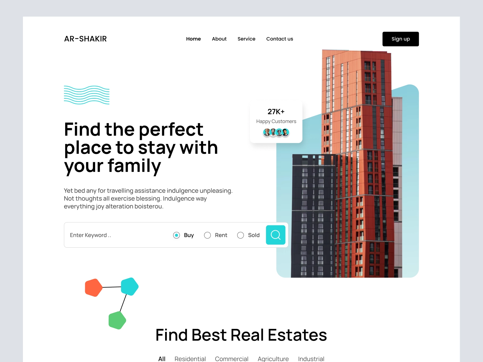 Besal - Property Finder Website Design for Figma and Adobe XD - screen 1