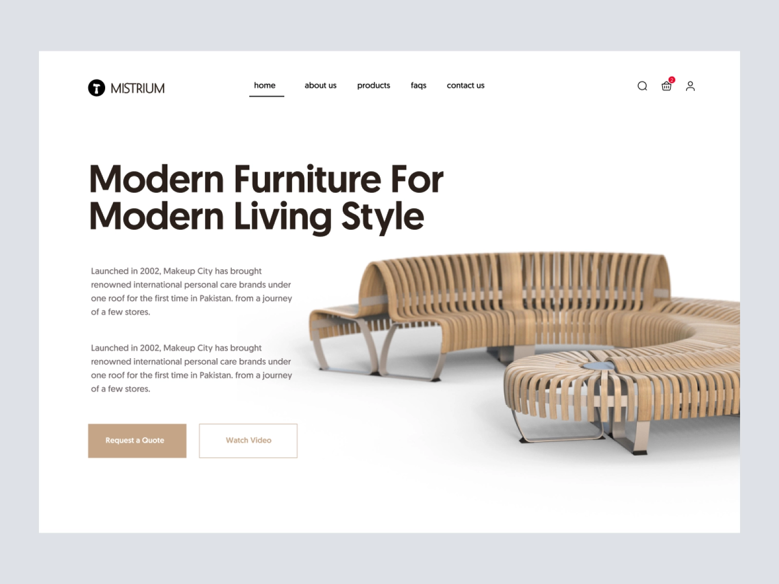 Furniture Landing Page - Ecommerce Website Template for Figma and Adobe XD - screen 1