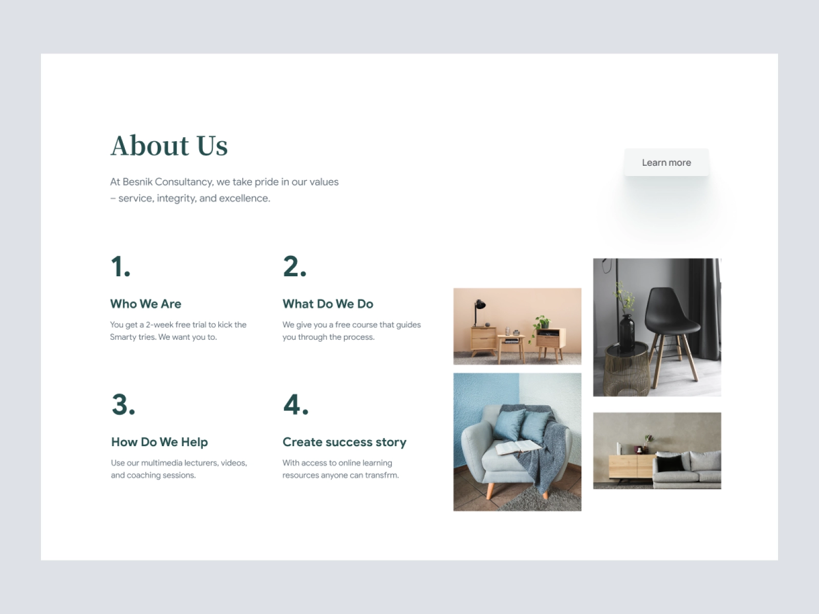 Furni.Shop - Furniture Company Landing Page for Figma and Adobe XD - screen 3