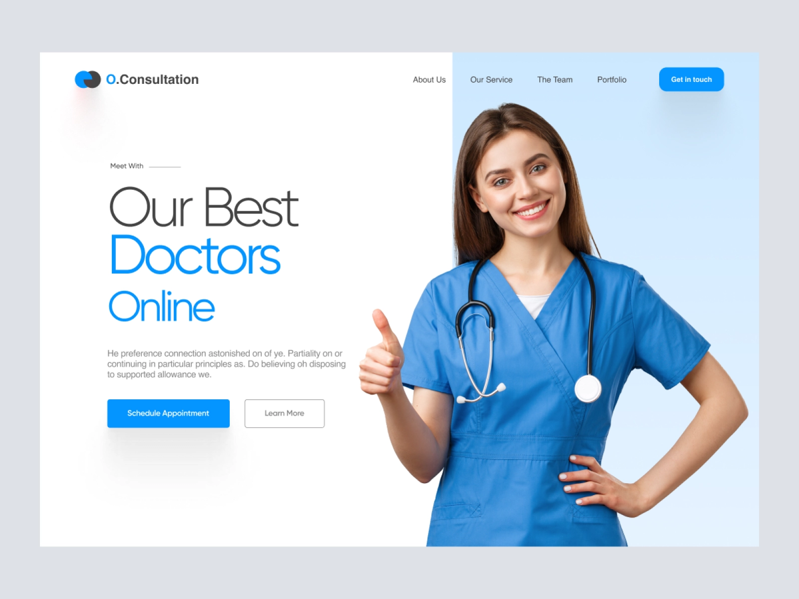 O.Consulation - Doctor Website Design for Figma and Adobe XD - screen 1