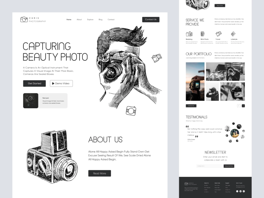 Download Chris - Photographer Website Design for Figma and Adobe XD
