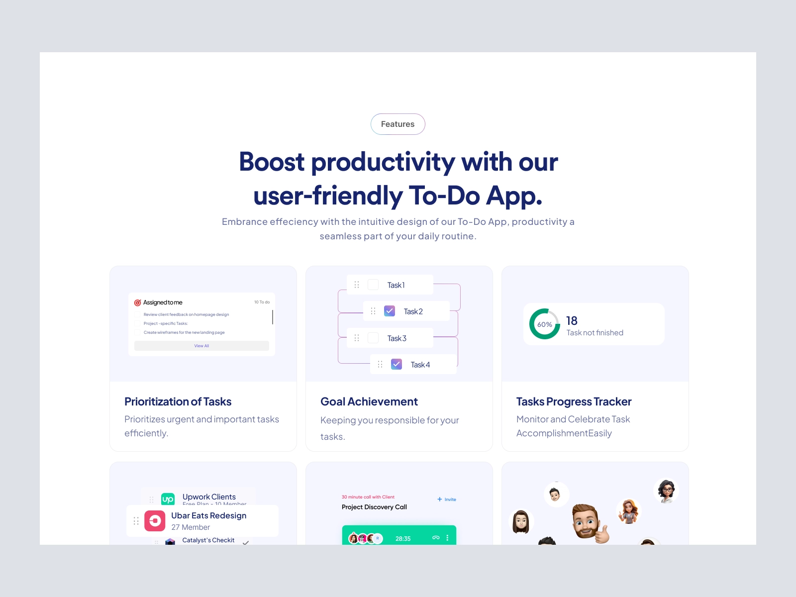 TaskHarbor - SaaS Landing Page Design for Task Management Website for Figma and Adobe XD - screen 2