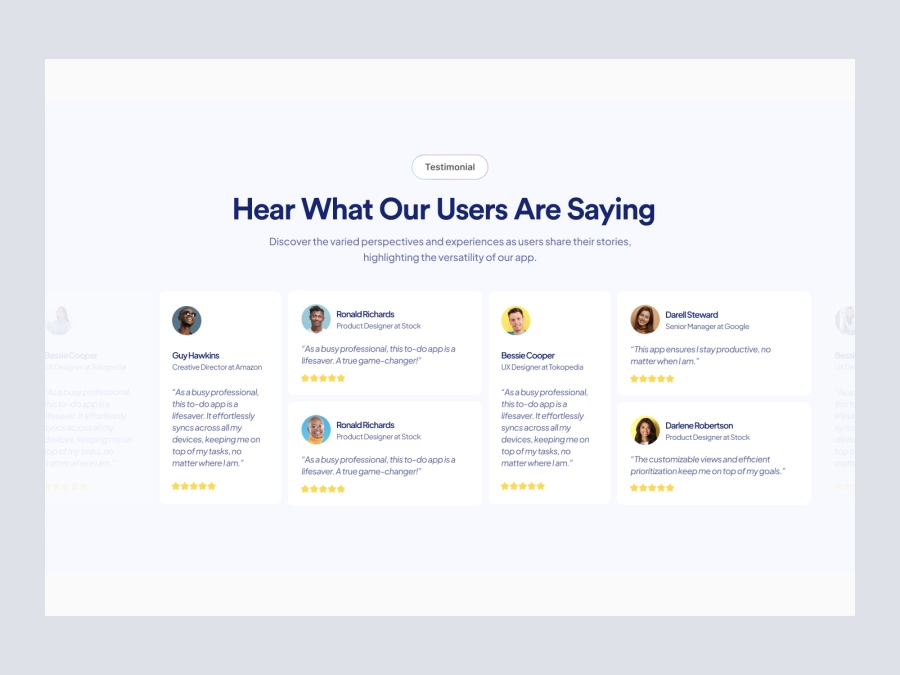 Download Testimonial Section for Figma and Adobe XD