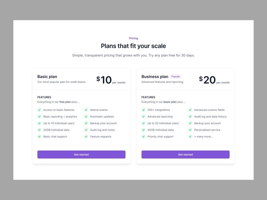 Download Pricing for Figma and Adobe XD