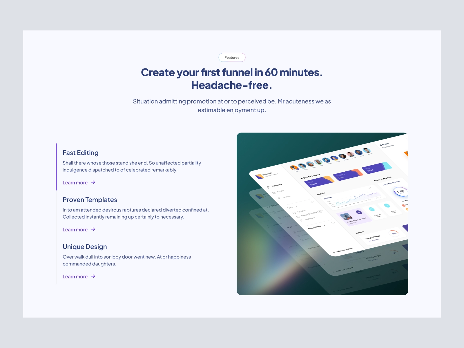 iFunnel - SaaS Landing Page Design for Figma and Adobe XD - screen 4
