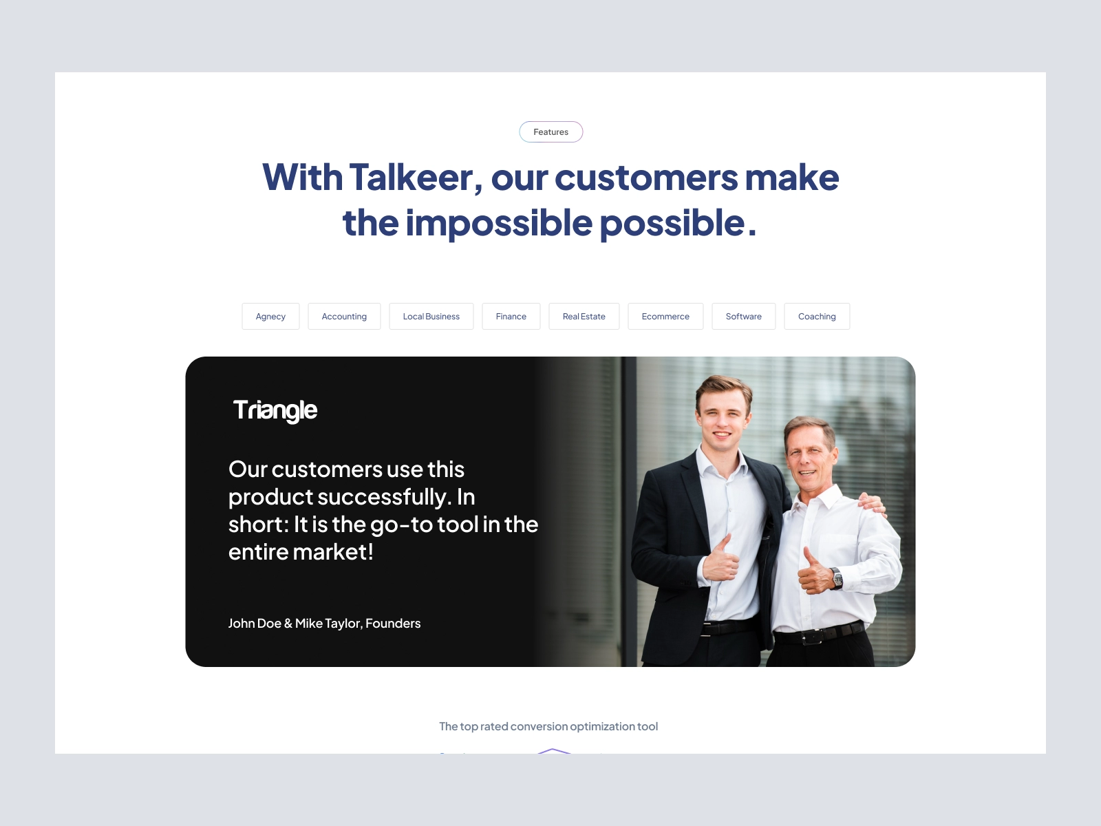 Talkee - SaaS Product Website Design for Figma and Adobe XD - screen 3