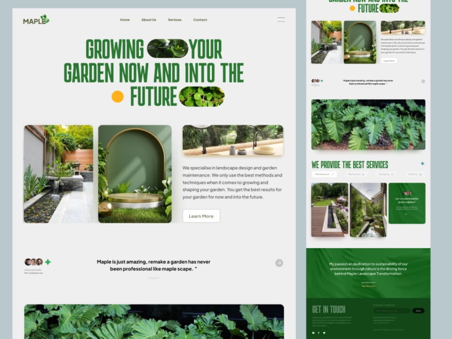 Download Maple - Garden Remake Company Website for Figma and Adobe XD