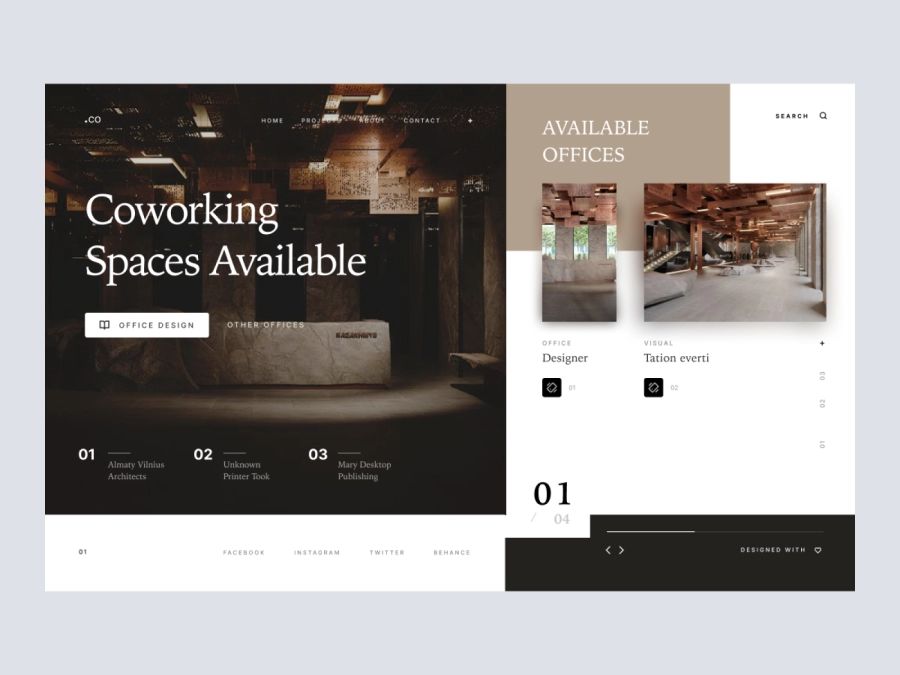 Download Dot Co - Coworking Space Website Header for Figma and Adobe XD