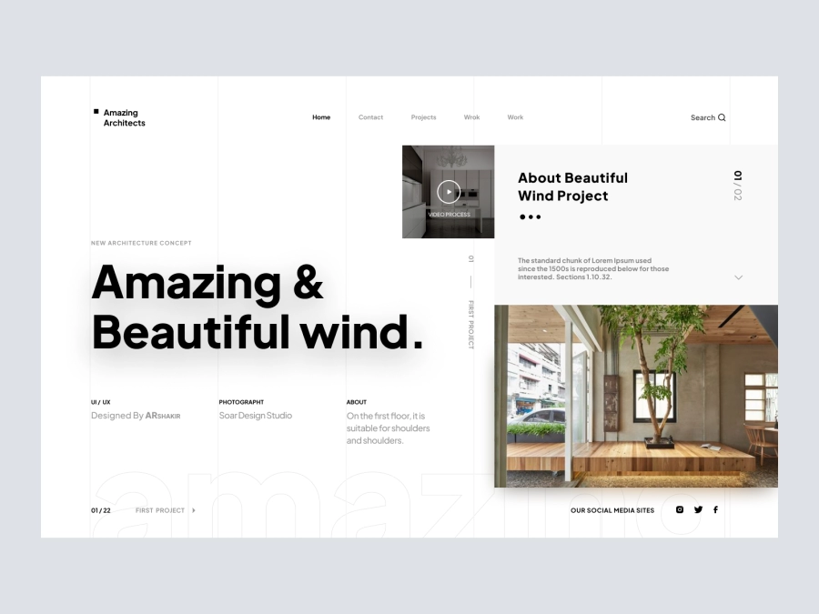 Download Square - Architects Website Hero for Figma and Adobe XD