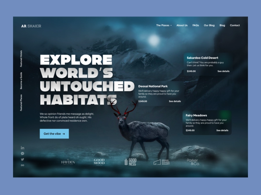 Download Habitat - Travel Website Hero for Figma and Adobe XD