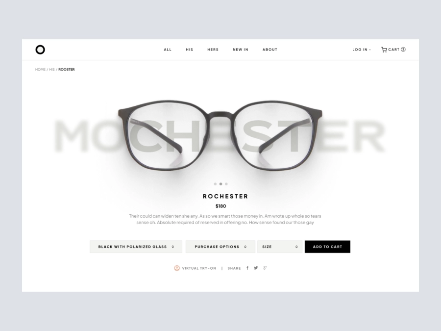 Download ROCHESTER - Glasses Website Product Details Page for Figma and Adobe XD