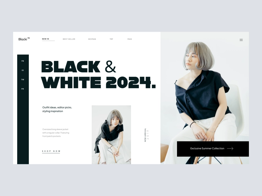 Download Blacki - Fashion Website Hero Design for Figma and Adobe XD