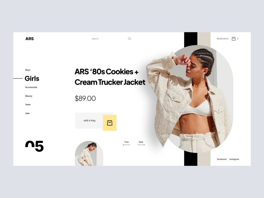 Download ARS - Fashion Wear Website Design Hero for Figma and Adobe XD