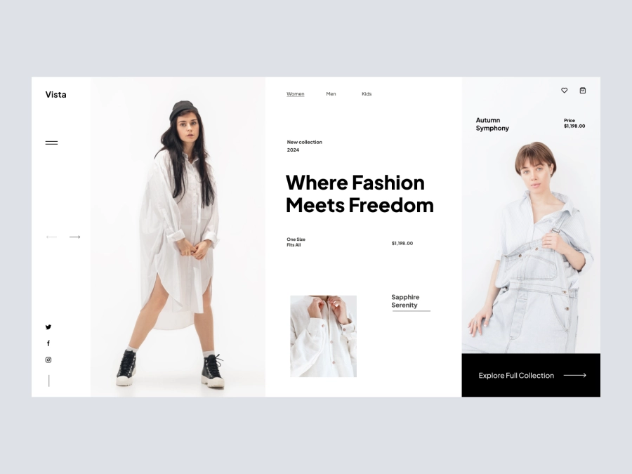 Download Vista - Fashion Website Design for Figma and Adobe XD