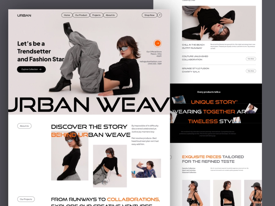 Download Urban Weave - Fashion Website Design for Shopify and Woocommerce for Figma and Adobe XD