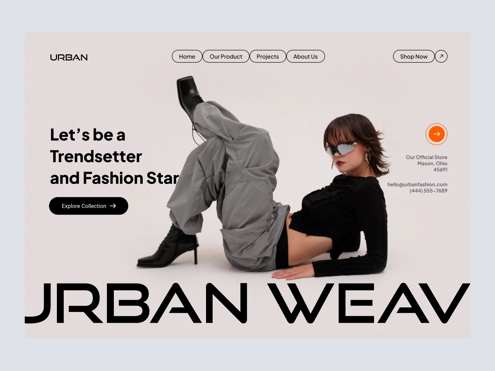 Urban Weave - Fashion Website Design for Shopify and Woocommerce for Figma and Adobe XD - screen 1