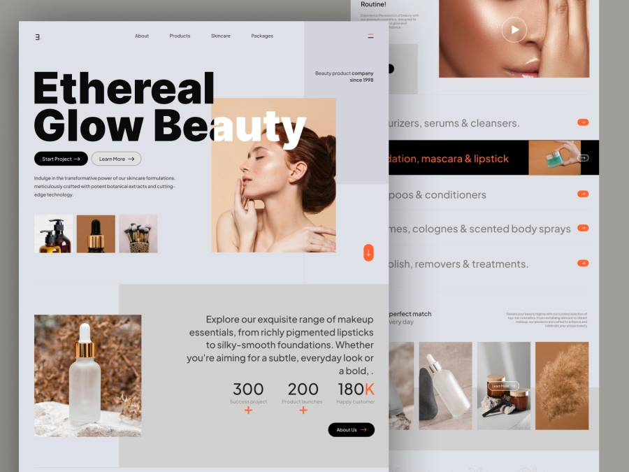 Download Ethereal Glow Beauty - Minimal Store Design for Cosmetics for Shopify and Woocommerce for Figma and Adobe XD
