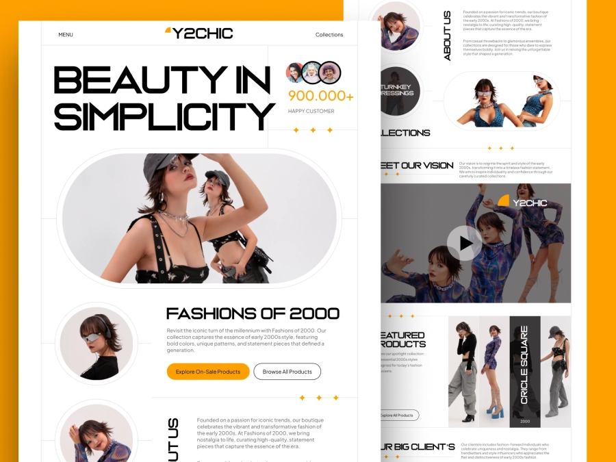 Download Y2Chic - Retro Fashion Store Website for Shopify and Woocommerce for Figma and Adobe XD