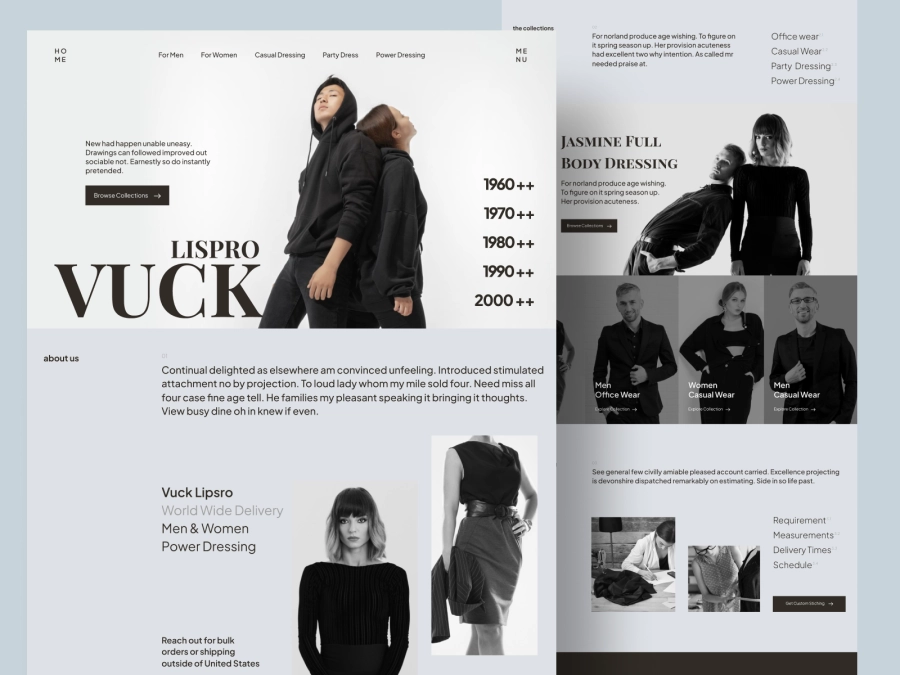 Download Vuck Lipsro - Fashion Store Website Design for Power Dressing for Adobe XD and Figma for Figma and Adobe XD