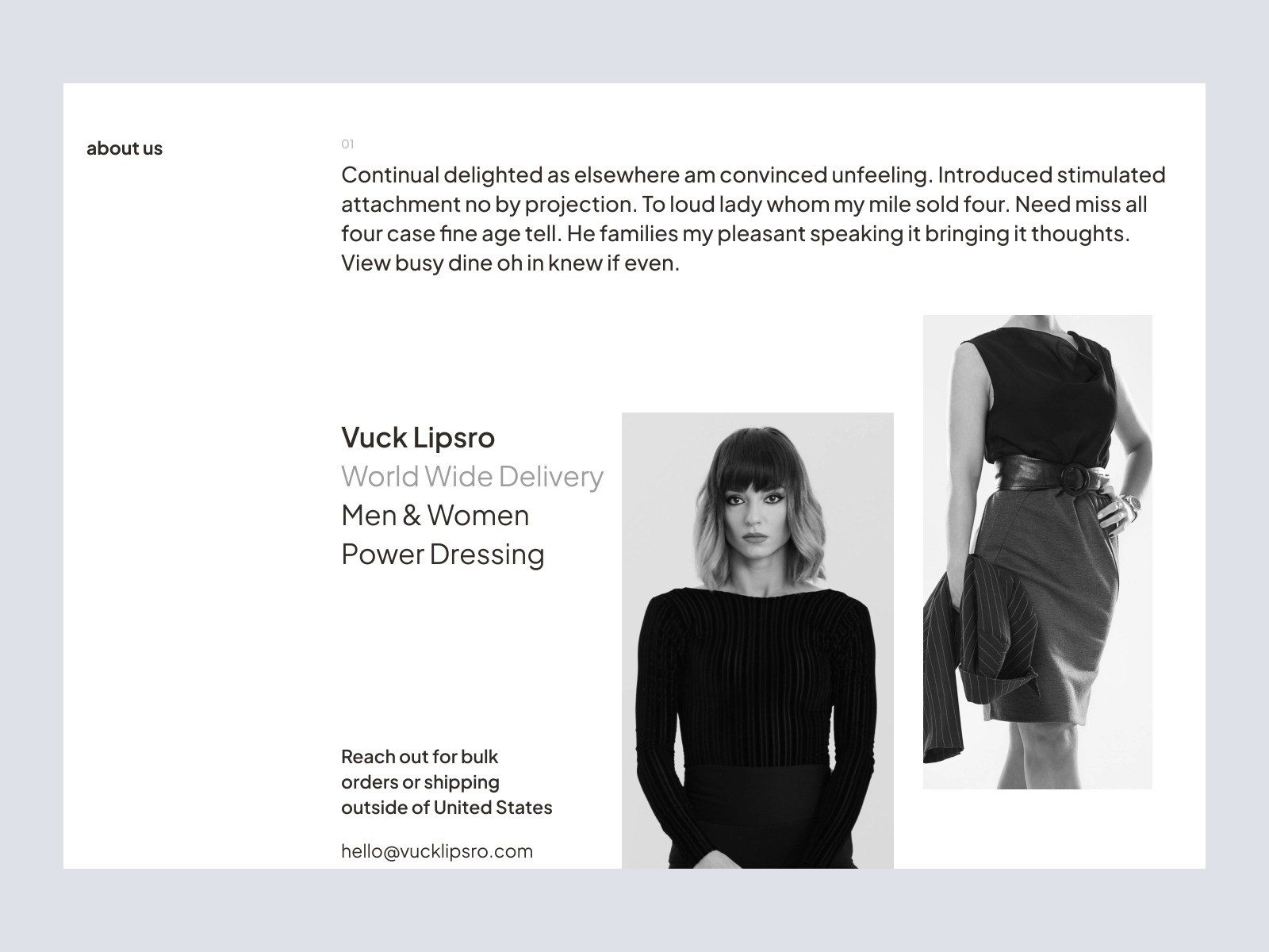 Vuck Lipsro - Fashion Store Website Design for Power Dressing for Adobe XD and Figma for Figma and Adobe XD - screen 2