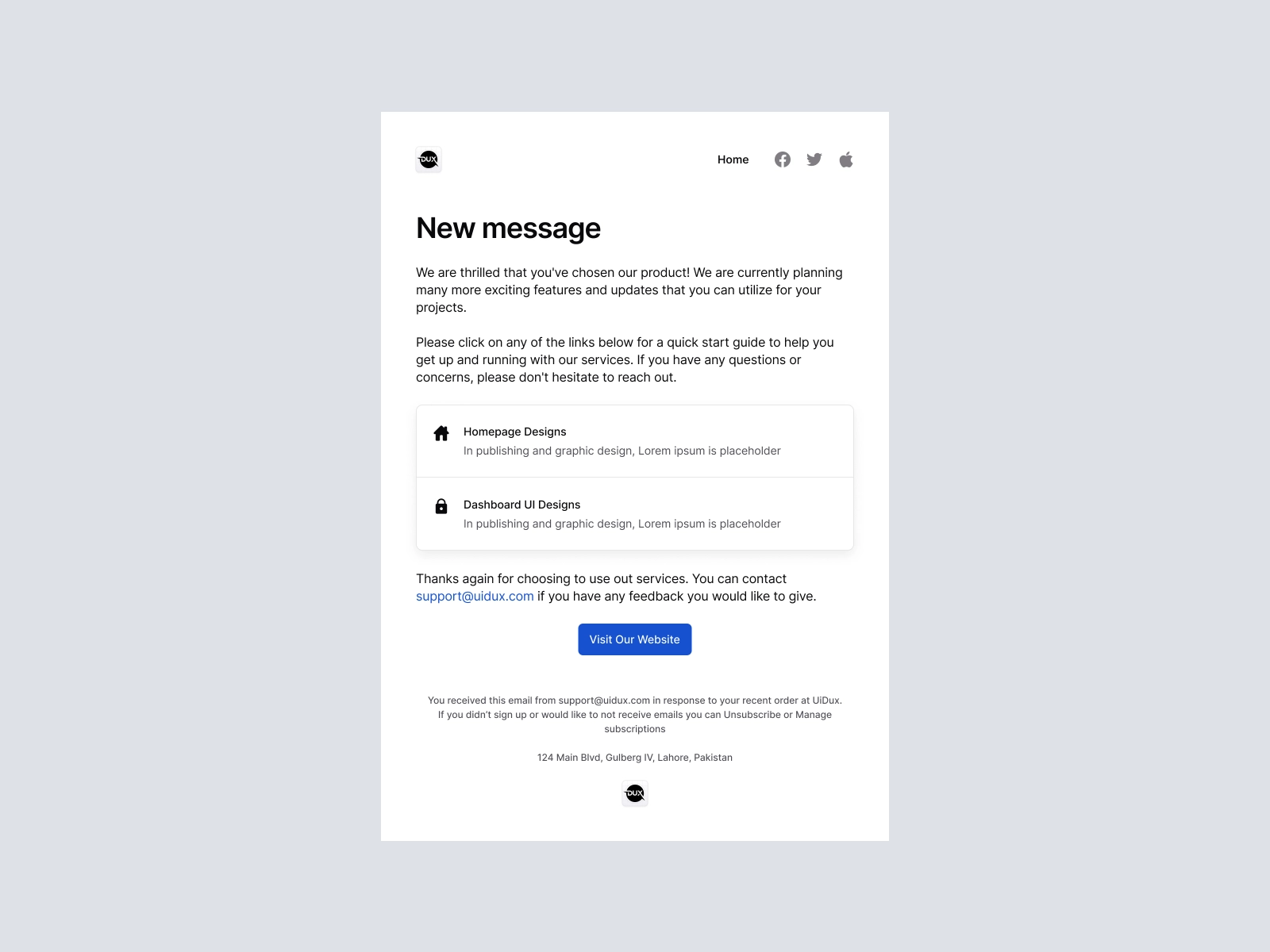 Email Design Templates - Message Email Design