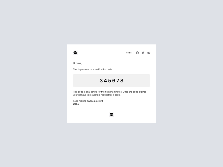 Download Email Design Templates - Code Verification Email for Figma and Adobe XD