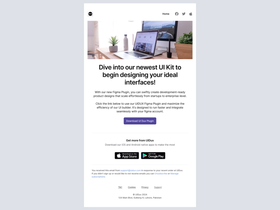 Download Email Design Templates - Feature Announcement Marketing Email for Figma and Adobe XD