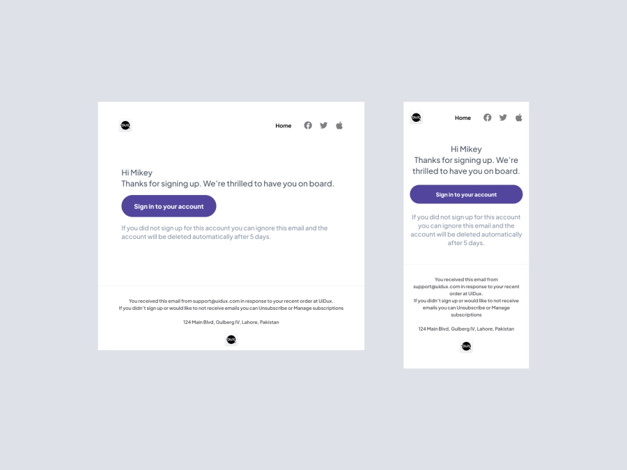 Download Email Design Templates - Welcome Email Design for Figma and Adobe XD