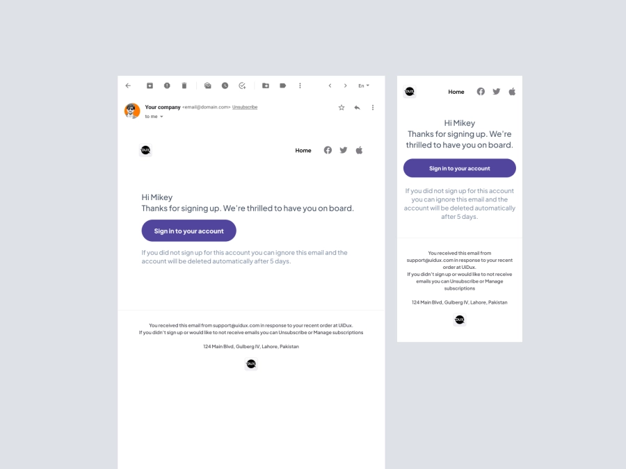 Download Email Design Templates - Welcome Email Design for Figma and Adobe XD