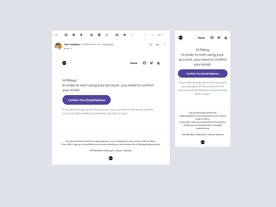 Download Email Design Templates - Verify Email Design for Figma and Adobe XD