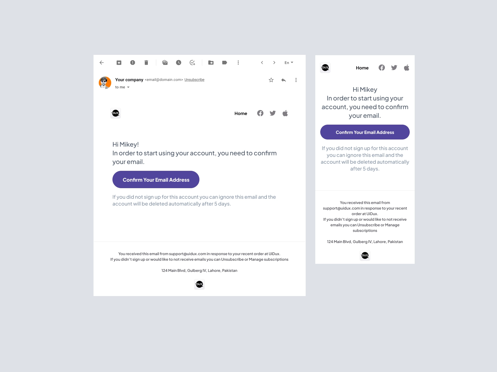 Email Design Templates - Verify Email Design