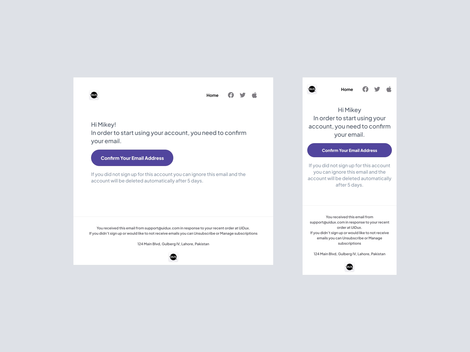 Email Design Templates - Verify Email Design for Figma and Adobe XD - screen 2