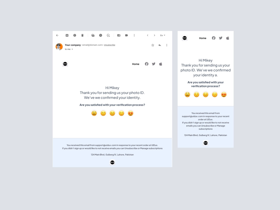 Download Email Design Templates - Survey/Feedback Email Design for Figma and Adobe XD
