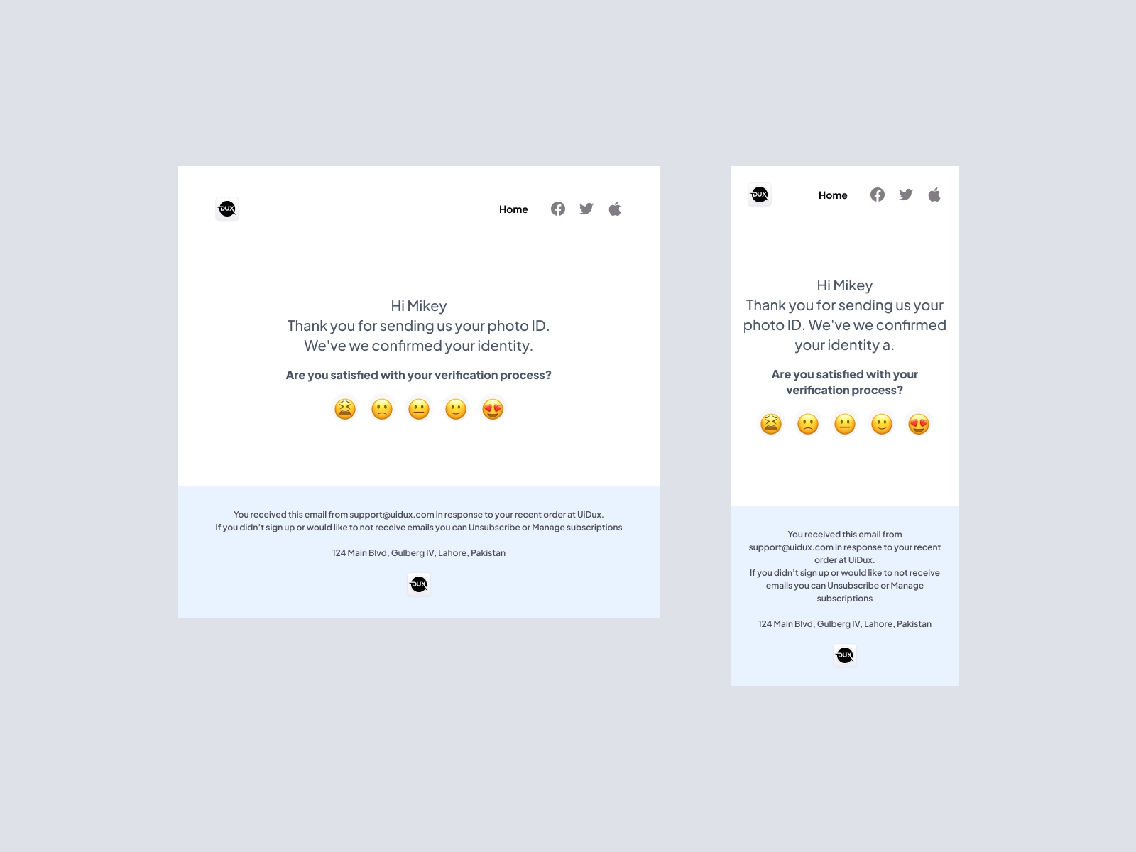 Email Design Templates - Survey/Feedback Email Design for Figma and Adobe XD - screen 2