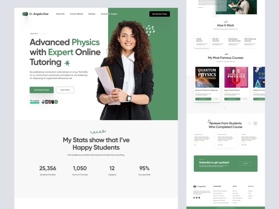 Download Dr. Angela Doe - Online Tutor Website for Figma and Adobe XD