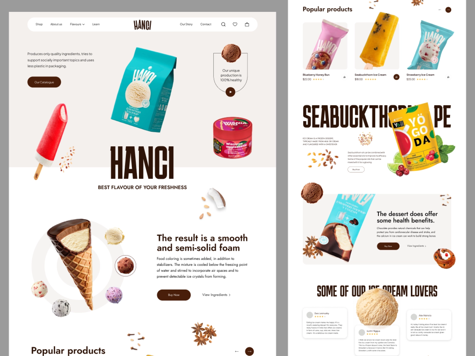 Ice Cream Website Design.