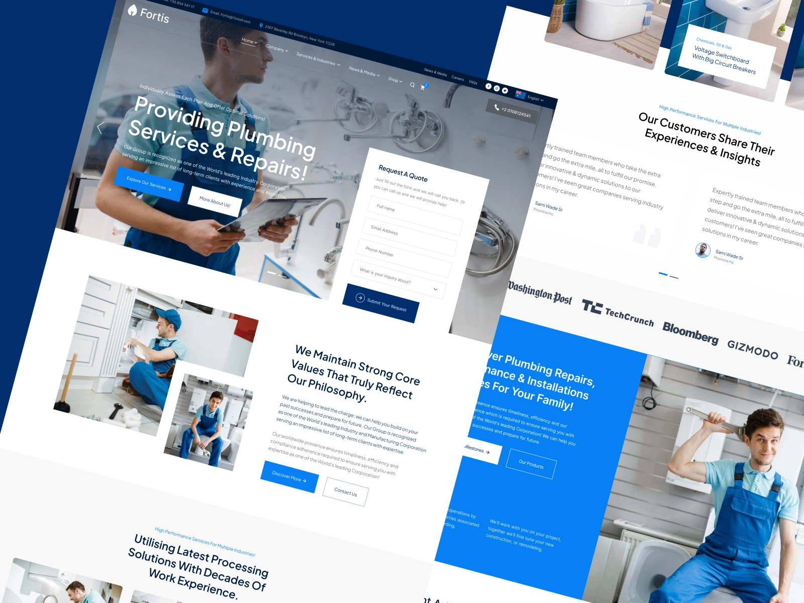 Fortis Plumber Landing Page Design for Figma and Adobe XD - screen 2