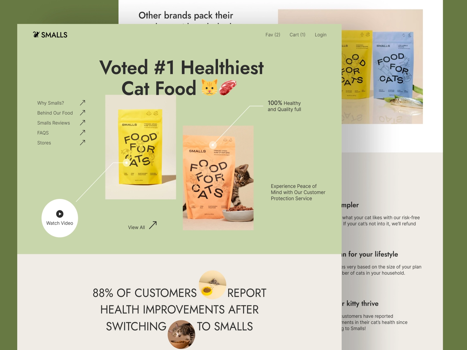 Cat Food Landing Page Design