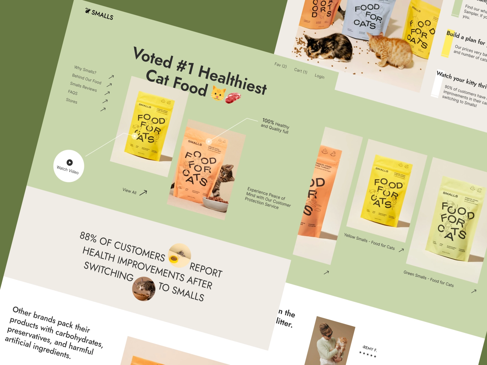 Cat Food Landing Page Design for Figma and Adobe XD - screen 2