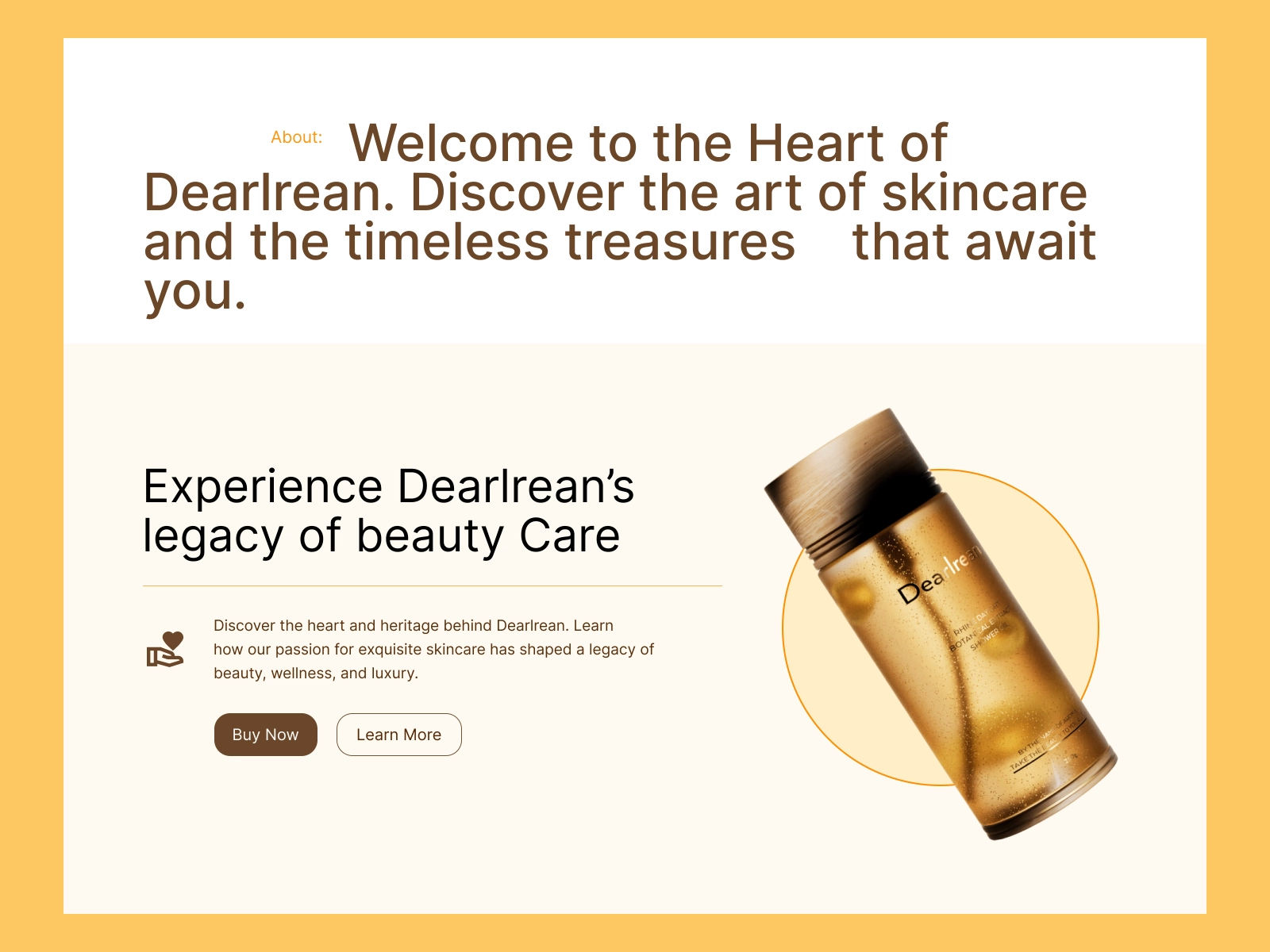 Dearlrean Shower Oil Landing Page Design for Figma and Adobe XD - screen 2