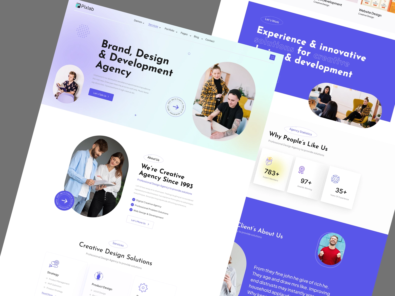 Pixlab Design And Development Agency Landing Page for Figma and Adobe XD - screen 2