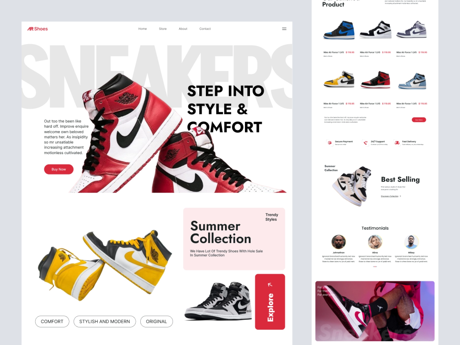 AR-Jordan Shoes Website Design