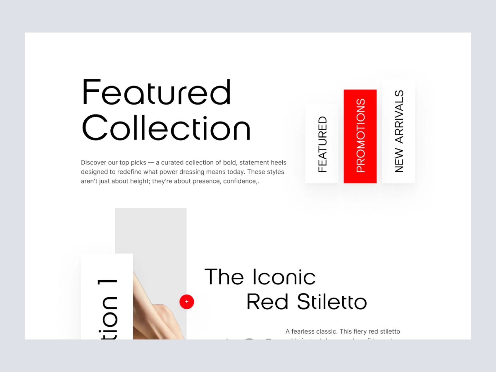 Elegance High Heel Shoes Website Design for Figma and Adobe XD - screen 3