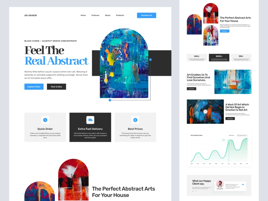 Download Art Landing Page for Figma and Adobe XD