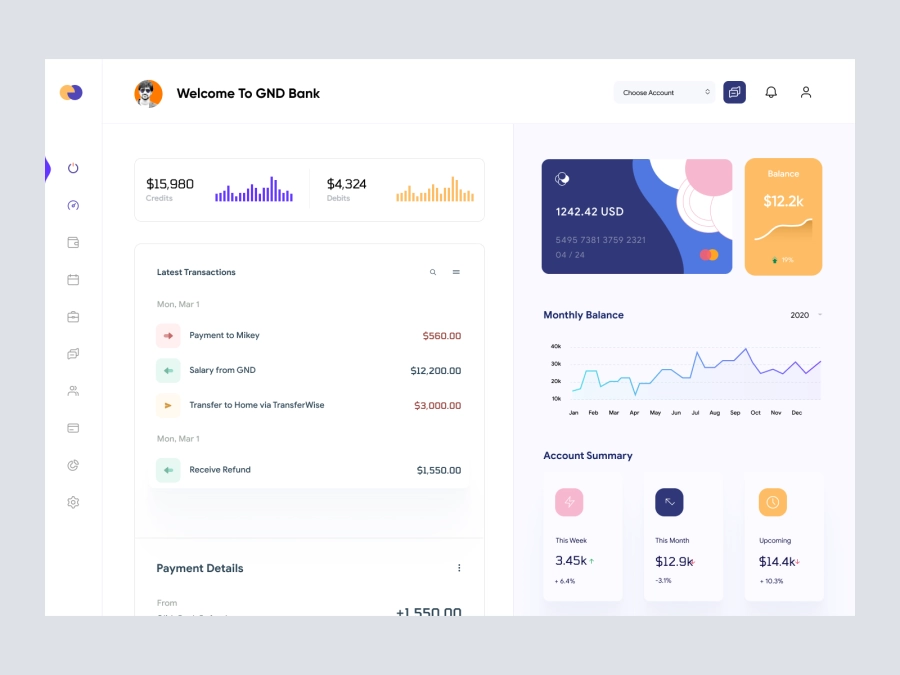 Download Banking Dashboard UI for Figma and Adobe XD