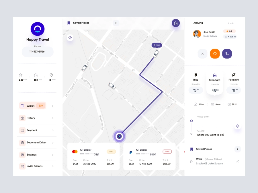 Download Book a Cab App Desktop for Figma and Adobe XD